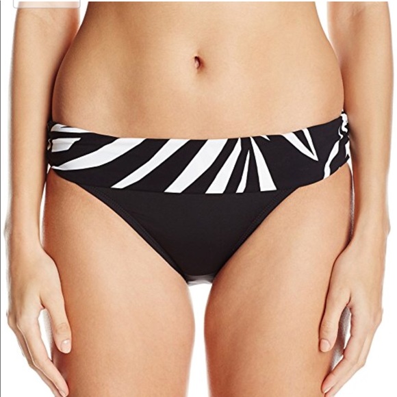 La Blanca Other - New La Blanca Sevilla shirred bikini bottom black white swim suit size 12